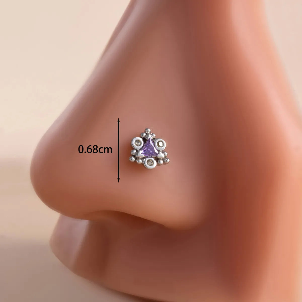 1 Piece Nose Rings & Studs Casual French Style Korean Style Butterfly 316L Stainless Steel  Copper Butterfly Zircon Nose Rings & Studs