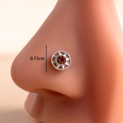 1 Piece Nose Rings & Studs Casual French Style Korean Style Water Droplets Heart Shape Flower 316L Stainless Steel  Copper Inlay Zircon Nose Rings & Studs