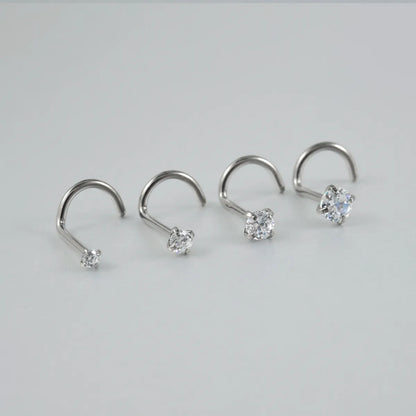 1 Piece Nose Rings & Studs Casual Hawaiian Tropical Geometric G23 Titanium Inlay Zircon Nose Rings & Studs