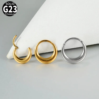 1 Piece Nose Rings & Studs Casual Tropical Oval G23 Titanium Alloy Polishing Plating Hollow Out 18K Gold Plated