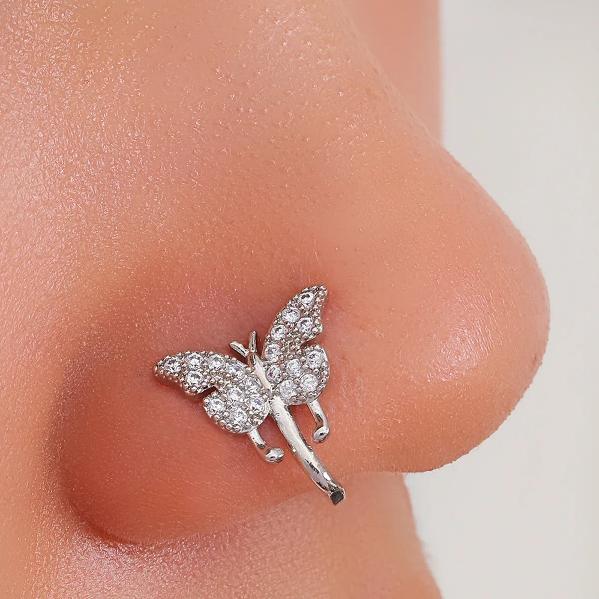 1 Piece Nose Rings & Studs Elegant Butterfly Copper Plating Nose Ring