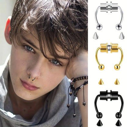 1 Piece Nose Rings & Studs Hip-Hop Classic Style Geometric 304 Stainless Steel 14K Gold Plated Nasal Splint