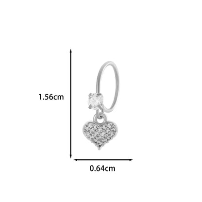 1 Piece Nose Rings & Studs IG Style French Style Simple Style Star Heart Shape Flower Copper Inlay Zircon Nose Rings & Studs