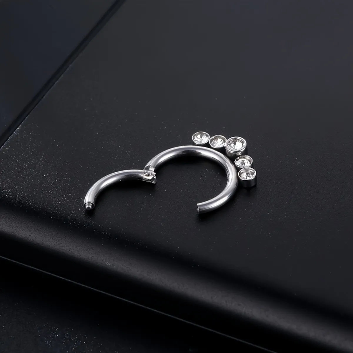 1 Piece Nose Rings & Studs Punk Simple Style Round 316L Stainless Steel  Polishing Rhinestones 18K Gold Plated Ear Cartilage Rings & Studs Nose Rings & Studs