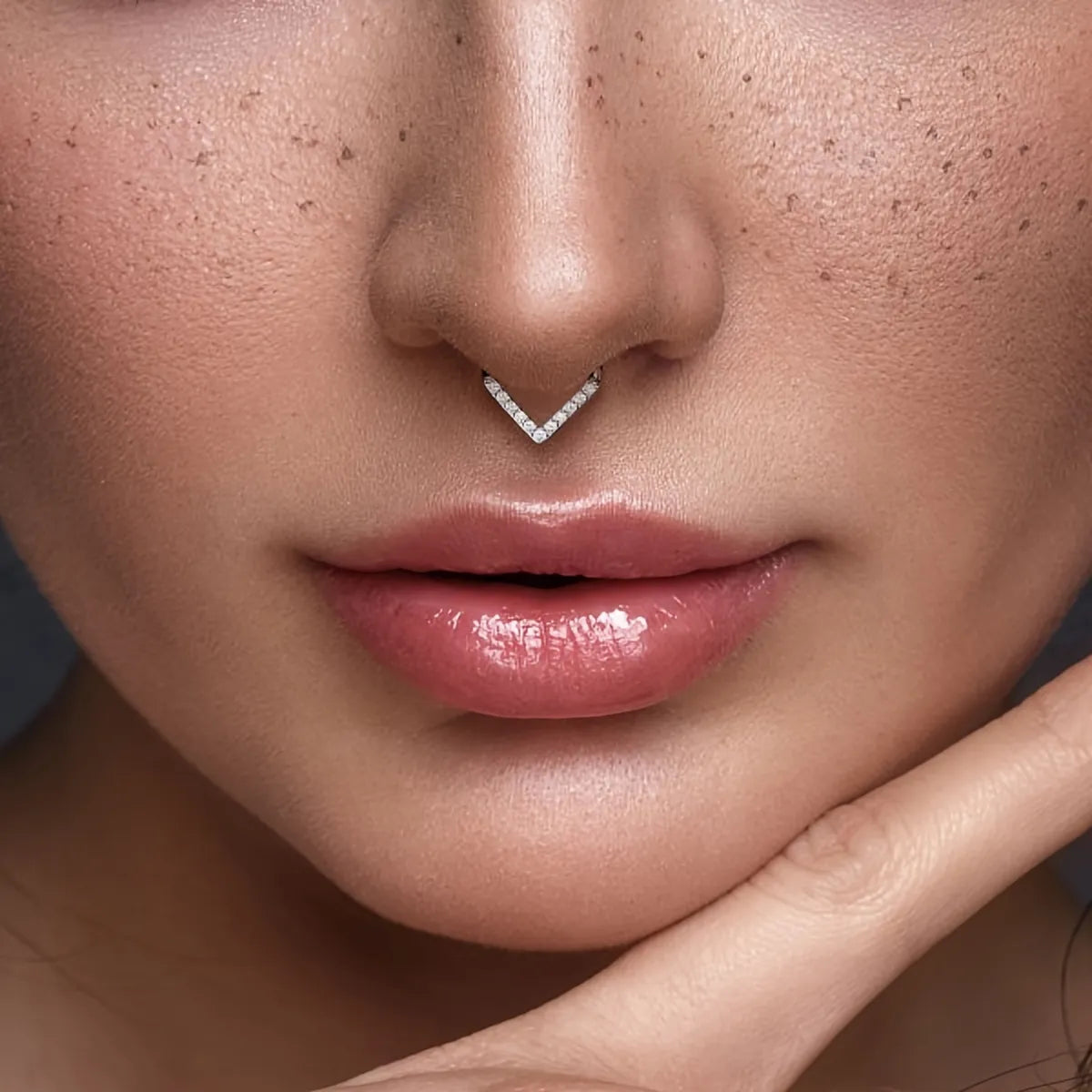 1 Piece Nose Rings & Studs Punk Simple Style Water Droplets 316L Stainless Steel  Inlay Carving Zircon 18K Gold Plated Ear Cartilage Rings & Studs Nose Rings & Studs