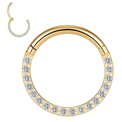 1 Piece Nose Rings & Studs Simple Style Classic Style Commute Round 316L Stainless Steel  Plating Inlay Zircon Nose Ring