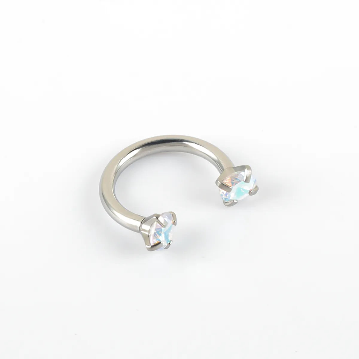 1 Piece Nose Rings & Studs Simple Style Classic Style Shiny C Shape 302 Stainless Steel Inlay Zircon Nose Rings & Studs