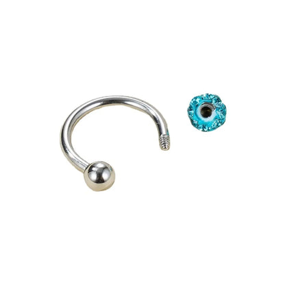 1 Piece Nose Rings & Studs Simple Style Geometric 304 Stainless Steel Rhinestones Nose Rings & Studs