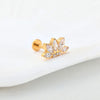 1 Piece Nose Rings & Studs Simple Style Snake Titanium Alloy Flowers Zircon Lip Rings Ear Cartilage Rings & Studs