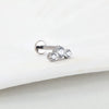 1 Piece Nose Rings & Studs Simple Style Snake Titanium Alloy Flowers Zircon Lip Rings Ear Cartilage Rings & Studs