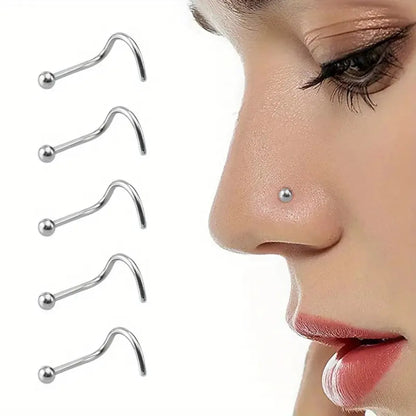 1 Piece Nose Rings & Studs Simple Style Solid Color Pure Titanium Nose Studs