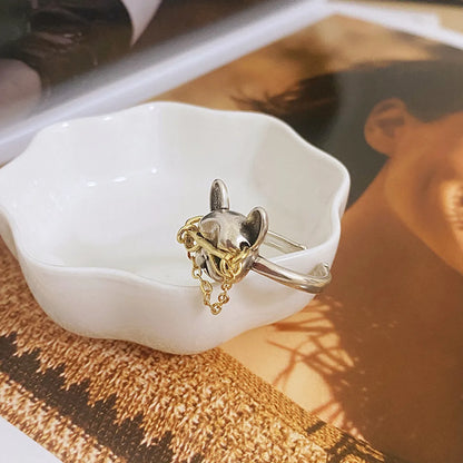 1 Piece Novelty Dog Alloy Stoving Varnish Women's Open Ring