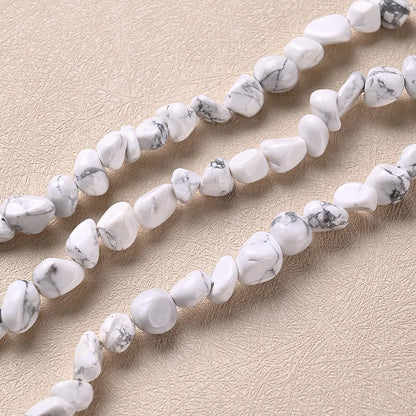 1 Strand/Package 12*8mm Hole 1~1.9mm Natural Stone Howlite Irregular Marble Ink Painting Polished Beads