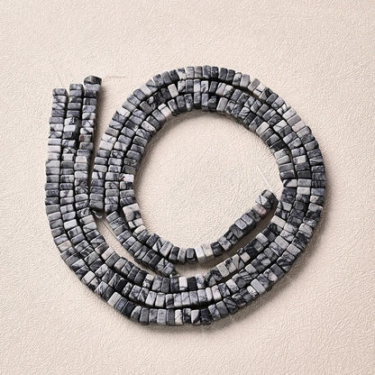 1 Strand/Package 6 * 3mm Hole 1~1.9mm Natural Stone Netstone Irregular Color Block Polished Beads