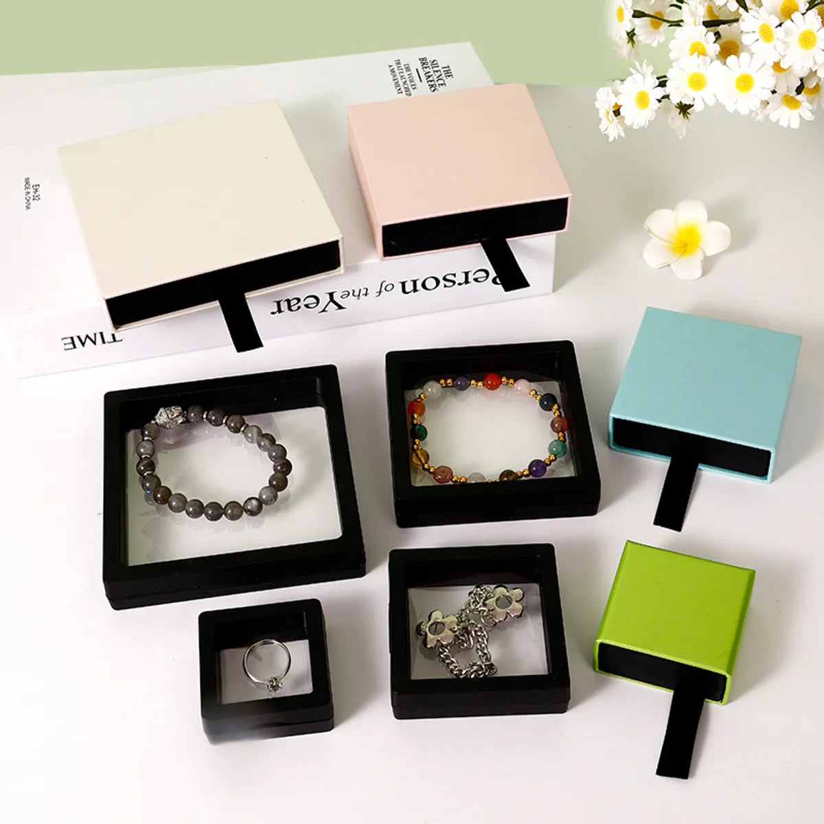 1 Piece Paper Simple Style Daily Solid Color Jewelry Boxes