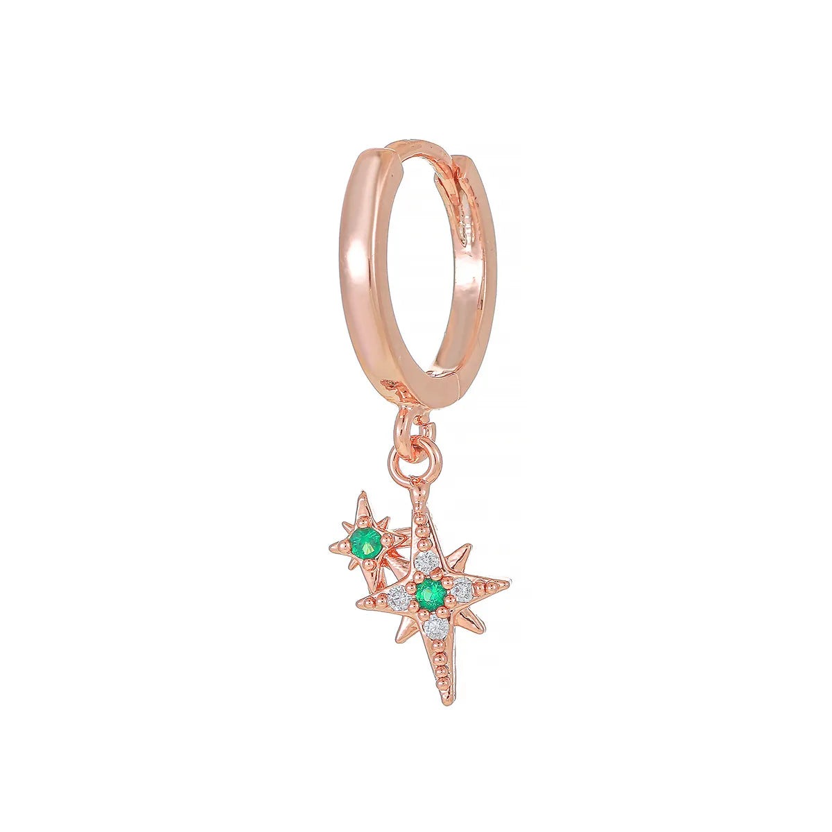 1 Piece Princess Cute Human Star Flower Plating Inlay Brass Zircon 18k Gold Plated Drop Earrings