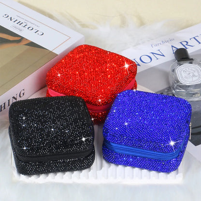 1 Piece Pu Leather Rhinestone Casual Elegant Glam Solid Color Jewelry Boxes