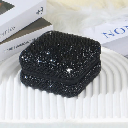 1 Piece Pu Leather Rhinestone Casual Elegant Glam Solid Color Jewelry Boxes