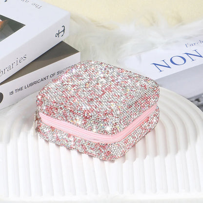 1 Piece Pu Leather Rhinestone Casual Elegant Glam Solid Color Jewelry Boxes