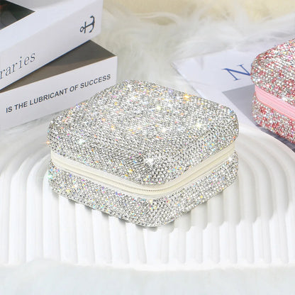 1 Piece Pu Leather Rhinestone Casual Elegant Glam Solid Color Jewelry Boxes