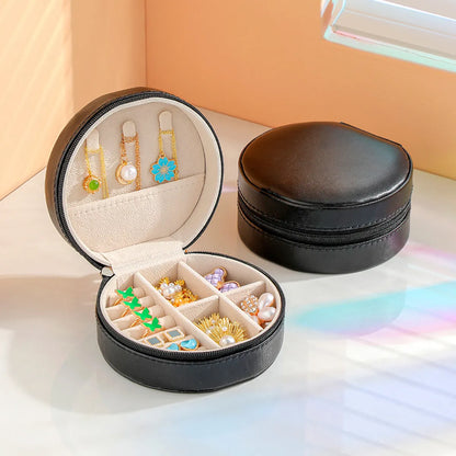 1 Piece Pu Leather Simple Style Classic Style Round Jewelry Boxes