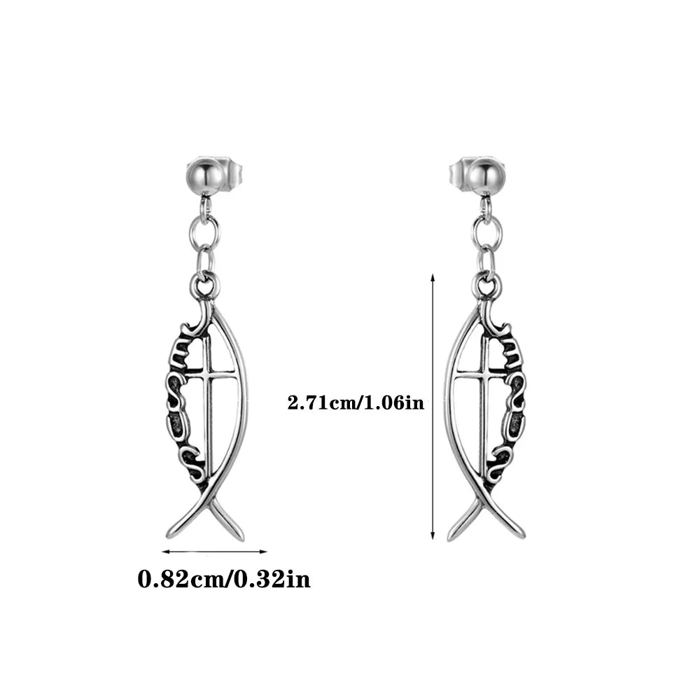 1 Piece Punk Cool Style Solid Color 304 Stainless Steel None None Drop Earrings