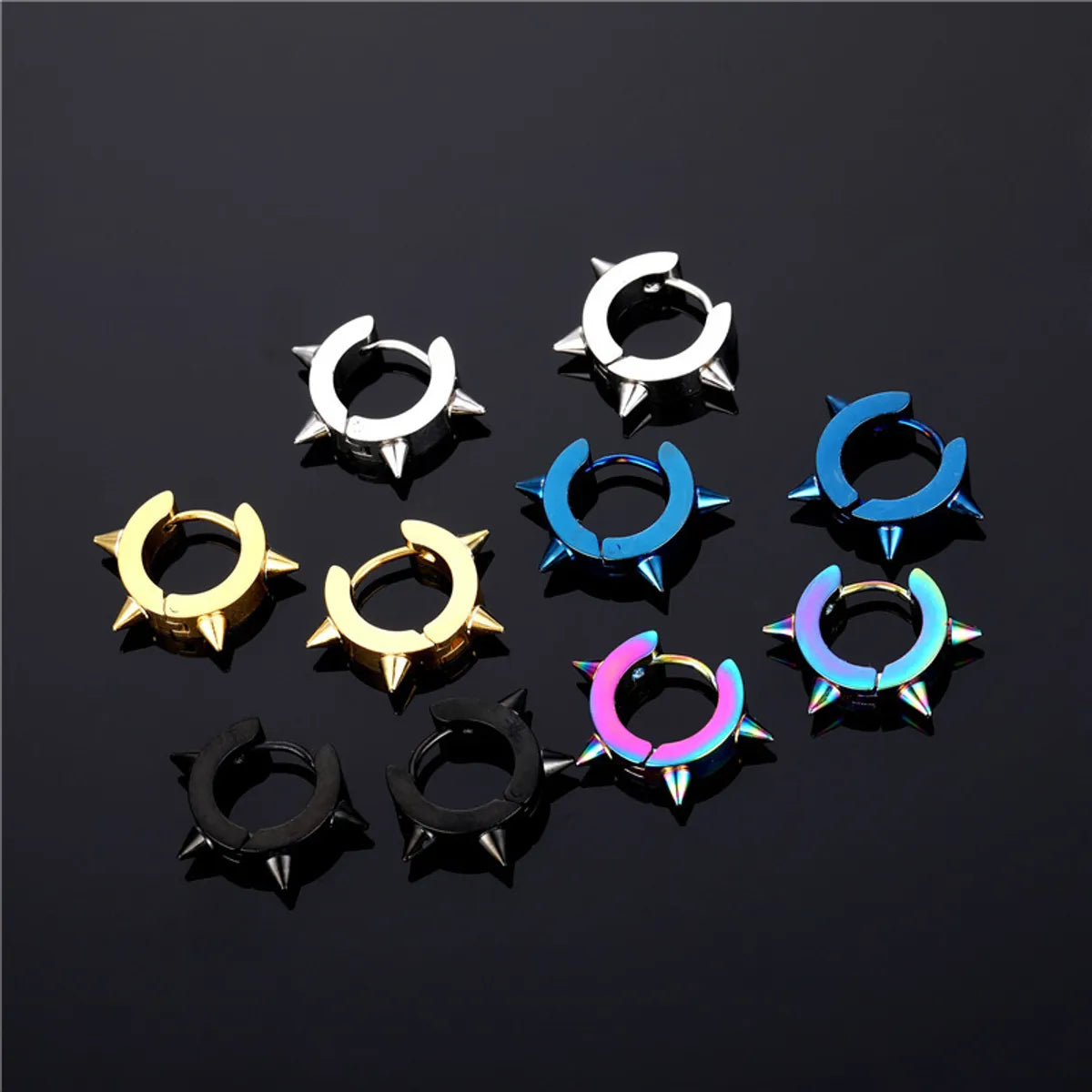 1 Piece Punk Geometric Plating Stainless Steel Ear Studs