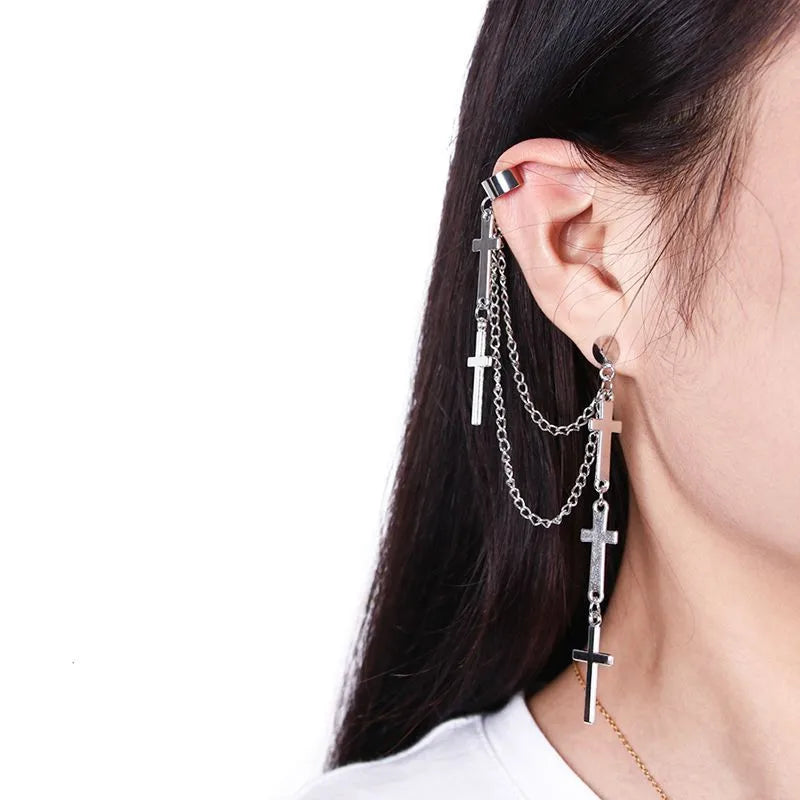 1 Piece Punk Solid Color Plating Alloy Drop Earrings