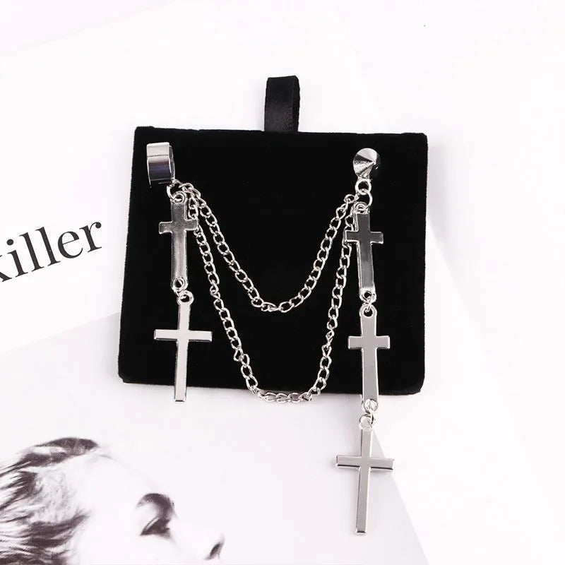 1 Piece Punk Solid Color Plating Alloy Drop Earrings