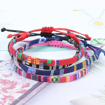 1 Piece Retro Color Block Cloth Stripe Women's Bracelets