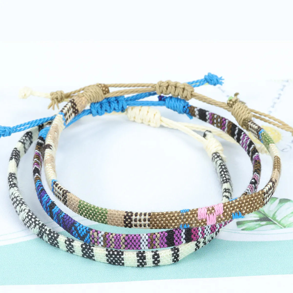 1 Piece Retro Color Block Cloth Stripe Women's Bracelets