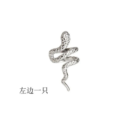 1 Piece Retro Cool Style Snake Inlay Copper Zircon Ear Cuffs