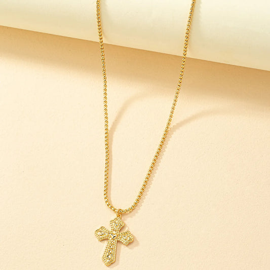 1 Piece Retro Cross Alloy Plating Women's Necklace