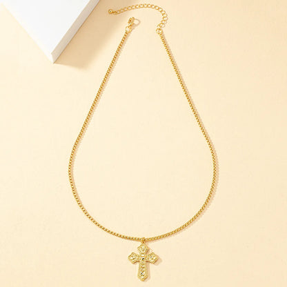 1 Piece Retro Cross Alloy Plating Women's Necklace