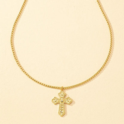 1 Piece Retro Cross Alloy Plating Women's Necklace