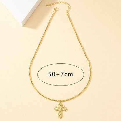 1 Piece Retro Cross Alloy Plating Women's Necklace