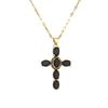 1 Piece Retro Cross Copper Plating Inlay Zircon Pendant Necklace