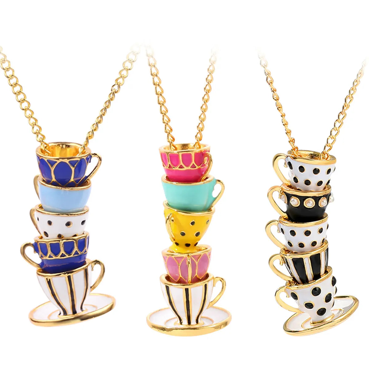 1 Piece Retro Cup Alloy Enamel Unisex Pendant Necklace