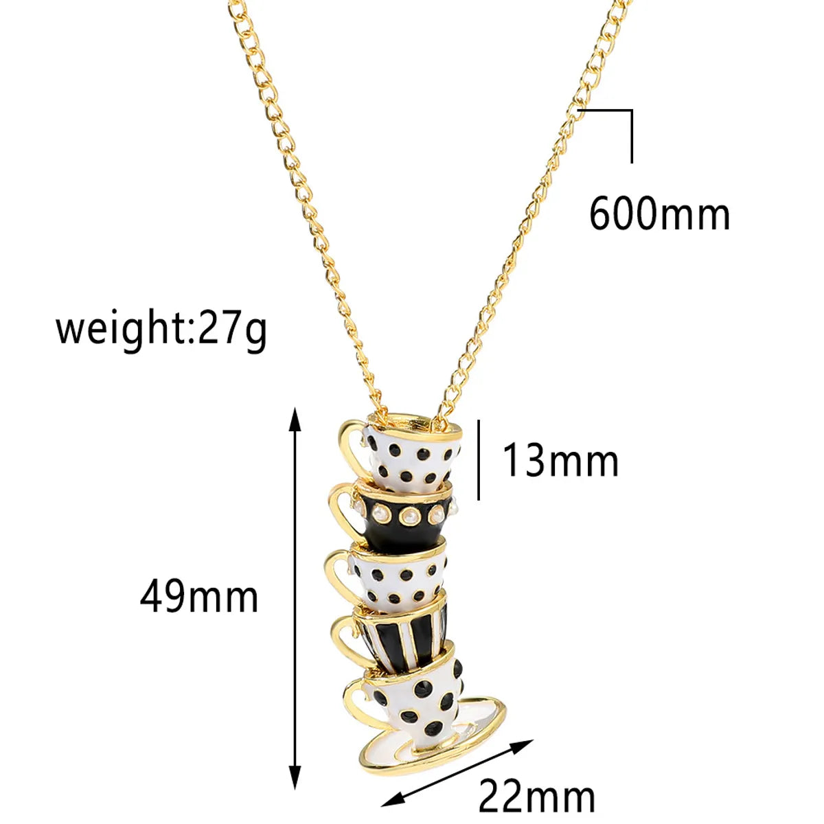 1 Piece Retro Cup Alloy Enamel Unisex Pendant Necklace