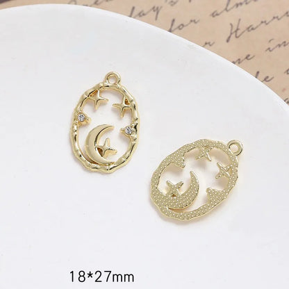 1 Piece Retro Devil'S Eye Moon Heart Shape Alloy Inlay Jewelry Accessories