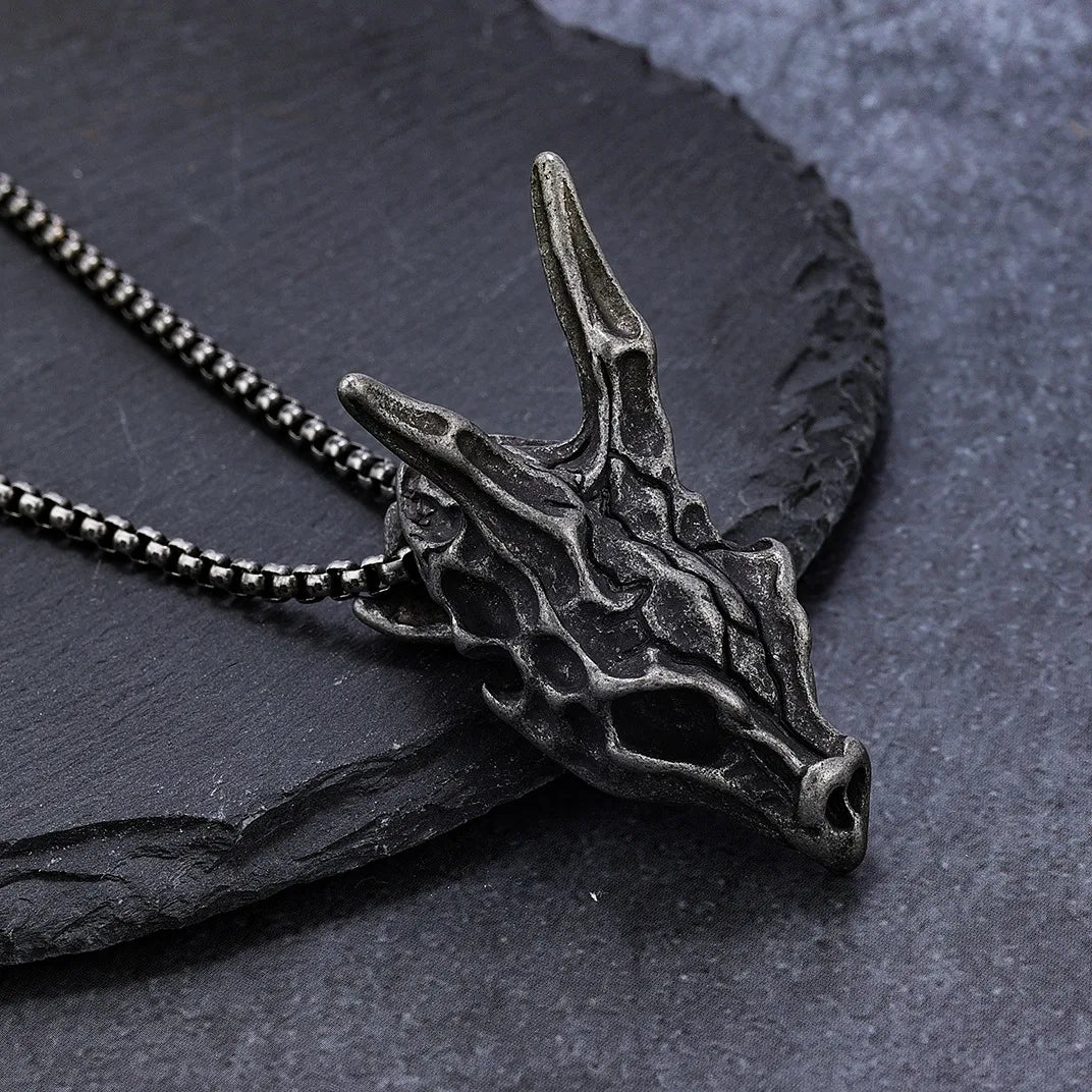 1 Piece Retro Dragon Stainless Steel Polishing Men'S Pendant Necklace