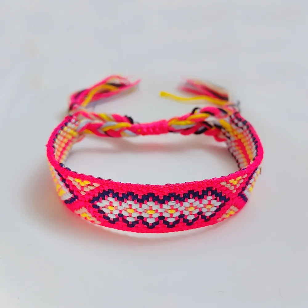 1 Piece Retro Geometric Cotton Thread Knitting Women'S Bracelets