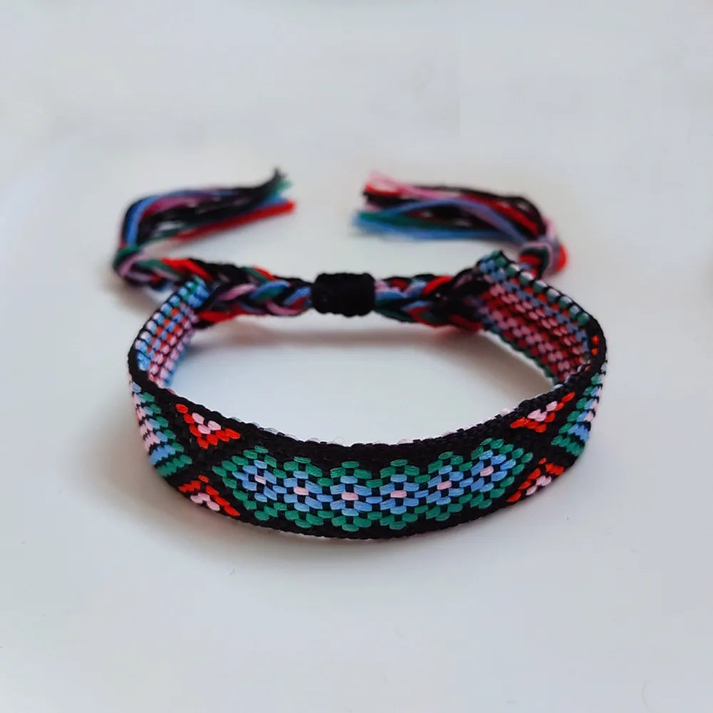 1 Piece Retro Geometric Cotton Thread Knitting Women'S Bracelets