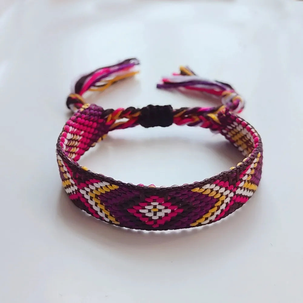 1 Piece Retro Geometric Cotton Thread Knitting Women'S Bracelets