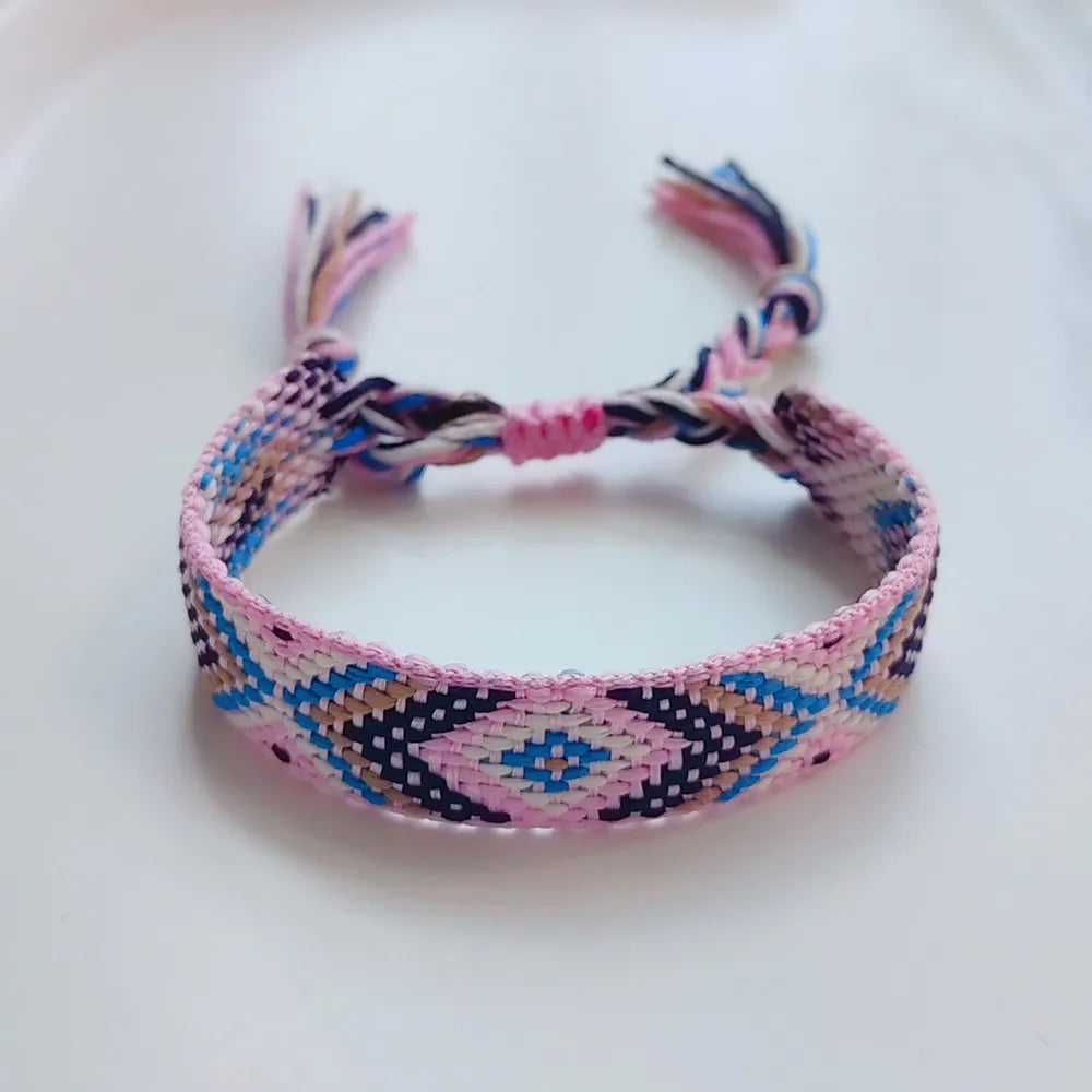 1 Piece Retro Geometric Cotton Thread Knitting Women'S Bracelets