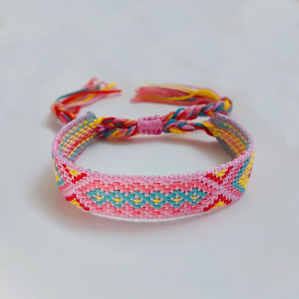 1 Piece Retro Geometric Cotton Thread Knitting Women'S Bracelets