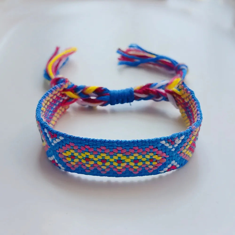 1 Piece Retro Geometric Cotton Thread Knitting Women'S Bracelets