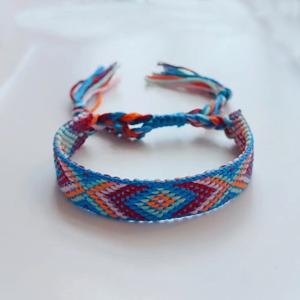 1 Piece Retro Geometric Cotton Thread Knitting Women'S Bracelets