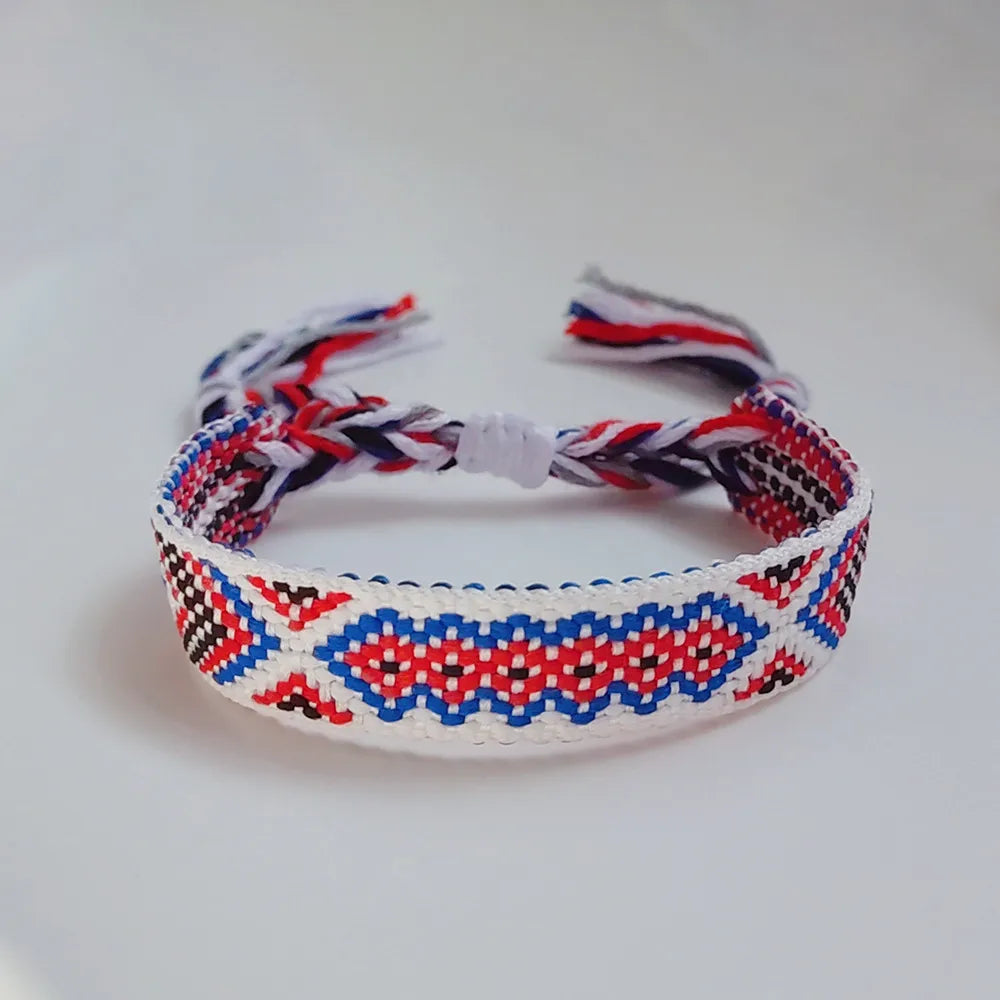 1 Piece Retro Geometric Cotton Thread Knitting Women'S Bracelets