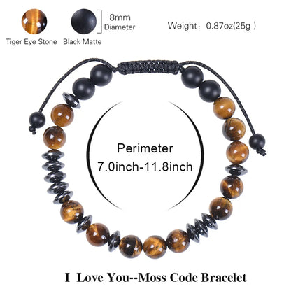 1 Piece Retro Geometric Natural Stone Tiger Eye Men'S Bracelets